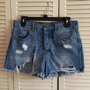 Ripped Denim Shorts